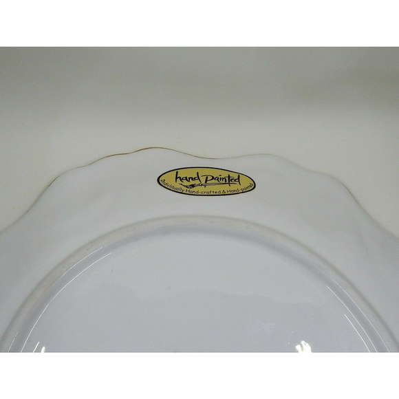 Tabletops Unlimited Hand-painted Medici Pattern Round Dinner Plate 11" - Picture 5 of 11